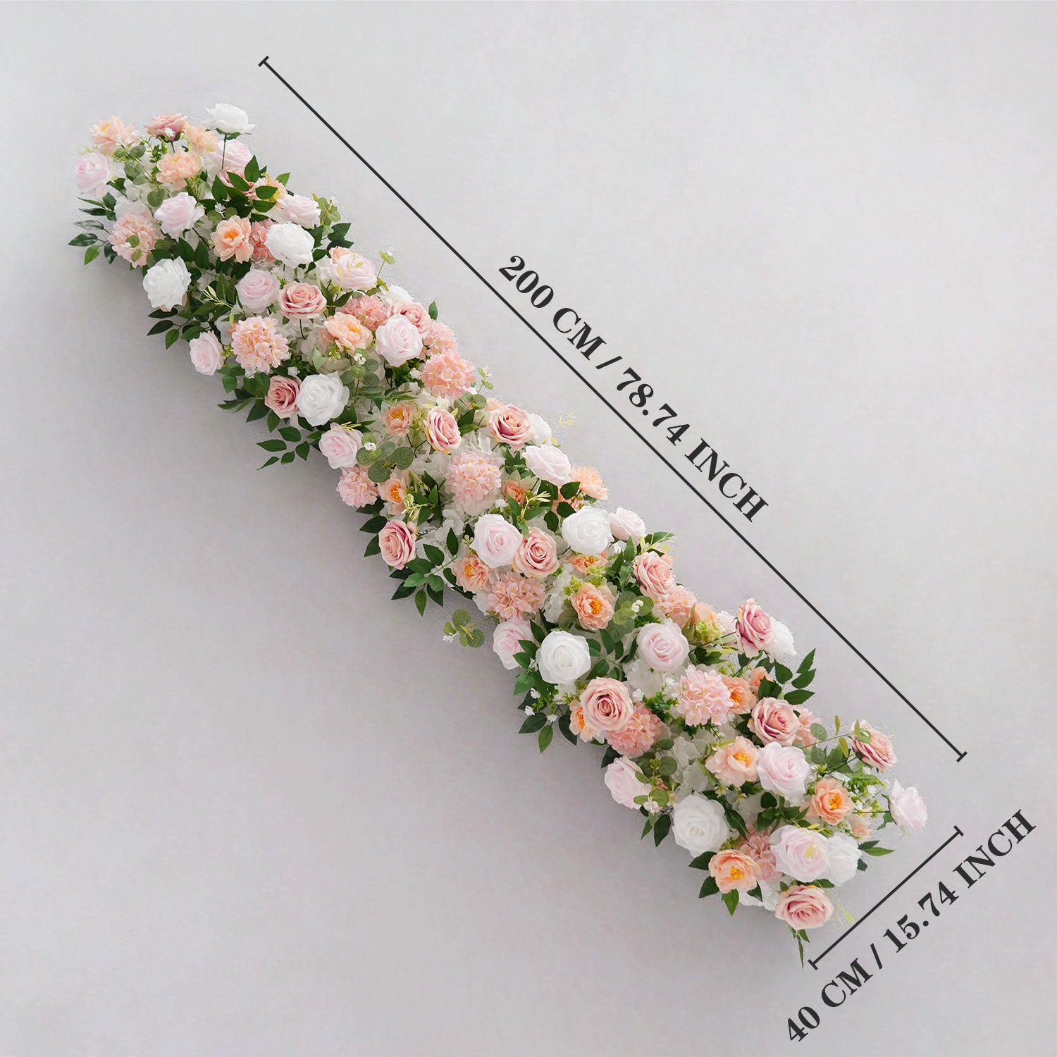 Uflower White Pink Rose Floral Square Arch Wedding Party Backdrop Decoration